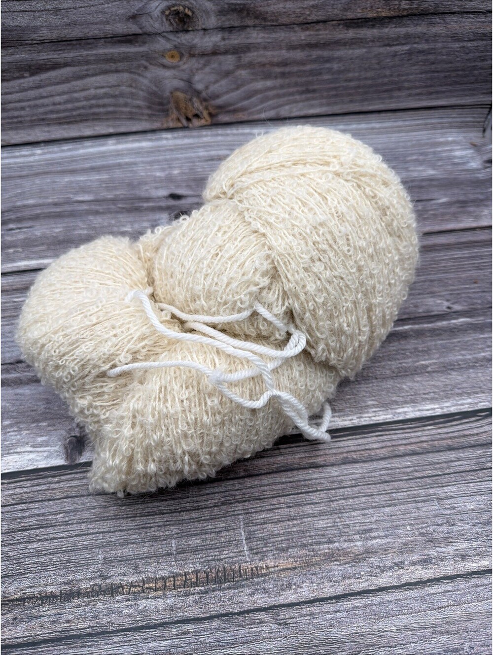 Vintage Curly Q Natural Wool  Blend Yarn Made In Maine Undyed 1LB